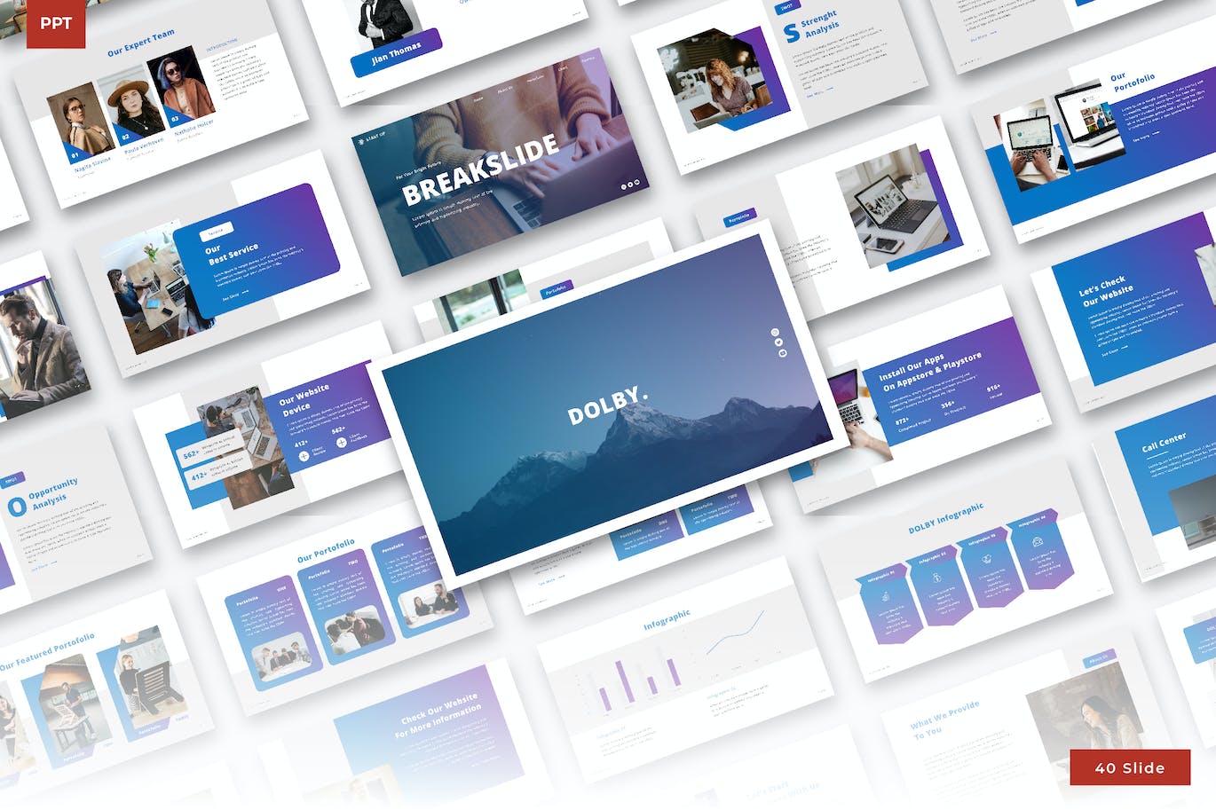 Powerpoint Com 具有豪华和高级感的多功能Google Slides和Powrpoint演示模板_51PPT模板 国外幻灯片 keynote模板 免费PPT模板下载