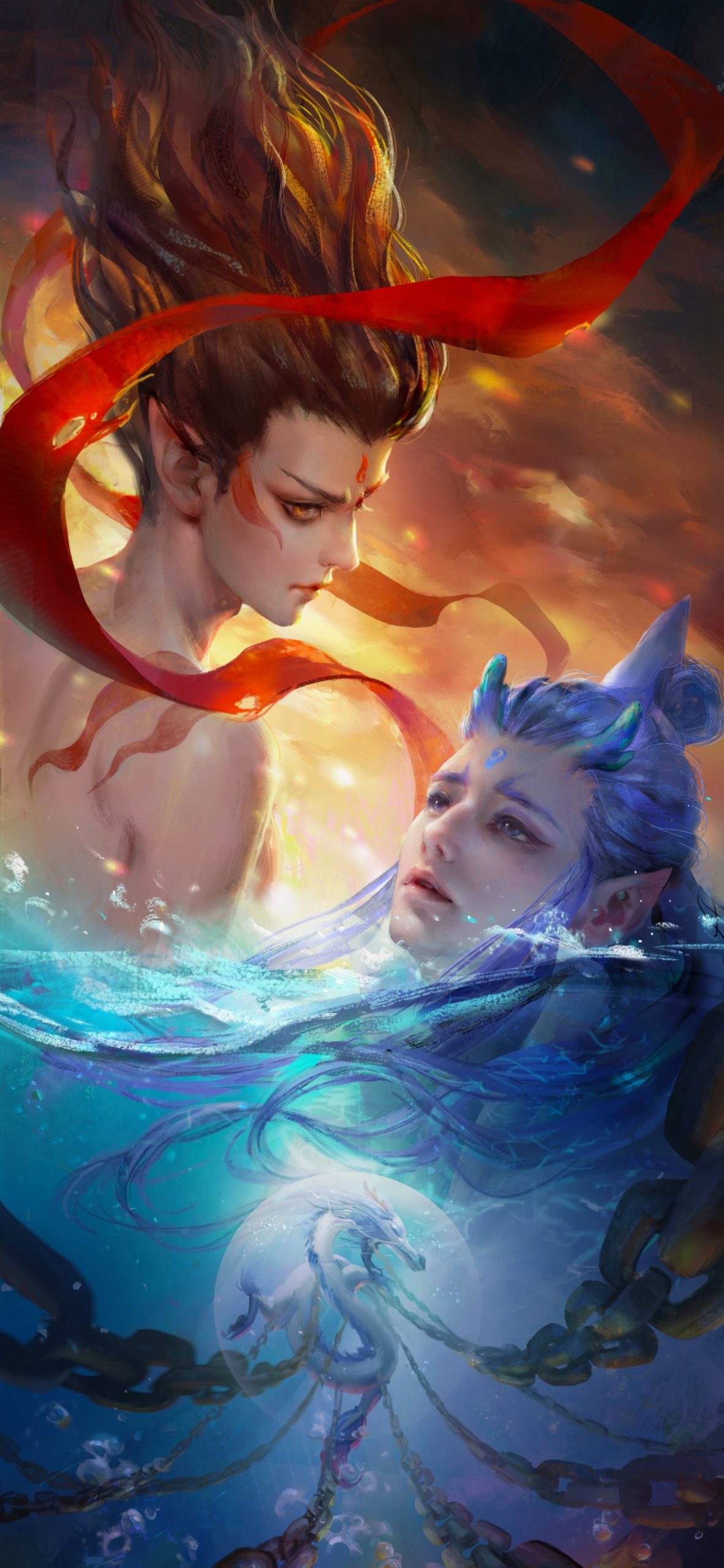 哪吒敖丙 混天绫 龙 5k手机壁纸-千星图壁纸-高清电脑桌面壁纸图片大全-wallhaven-彼岸壁纸